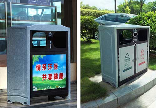 欣方圳仿大理石垃圾桶廠家為清遠(yuǎn)高校送貨上門。