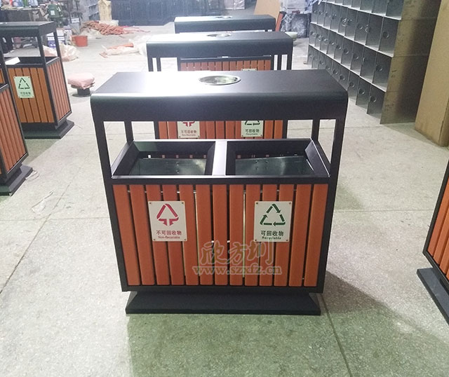 天津更新鋼木垃圾箱、細微之處盡顯文明